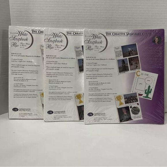 Lot 3 Creative Memories White Scrapbook Pages 8"x10" 15 sheets 30 pages RCM-10S - Picture 1 of 7